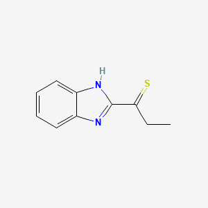 molecular formula C10H10N2S B560687 1-Propanethione, 1-(1H-benzimidazol-2-yl)- CAS No. 101872-10-0
