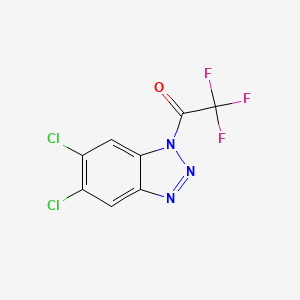 molecular formula C8H2Cl2F3N3O B5606886 5,6-dichloro-1-(trifluoroacetyl)-1H-1,2,3-benzotriazole 