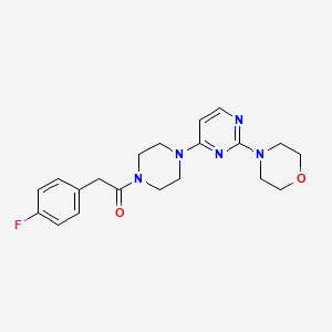 molecular formula C20H24FN5O2 B5606922 4-(4-{4-[(4-fluorophenyl)acetyl]-1-piperazinyl}-2-pyrimidinyl)morpholine 