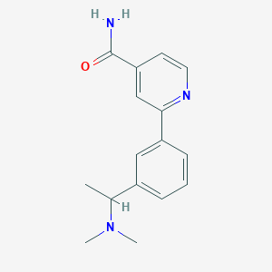 molecular formula C16H19N3O B5606945 2-{3-[1-(dimethylamino)ethyl]phenyl}isonicotinamide 