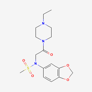 N-1,3-benzodioxol-5-yl-N-[2-(4-ethyl-1-piperazinyl)-2-oxoethyl]methanesulfonamide