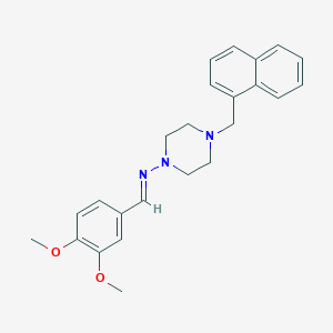 N-[(E)-(3,4-dimethoxyphenyl)methylidene]-4-(1-naphthylmethyl)-1-piperazinamine