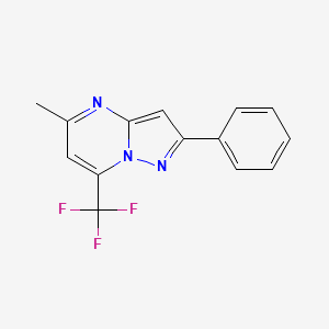 molecular formula C14H10F3N3 B5606993 5-methyl-2-phenyl-7-(trifluoromethyl)pyrazolo[1,5-a]pyrimidine 