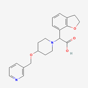 molecular formula C21H24N2O4 B5606996 2,3-dihydro-1-benzofuran-7-yl[4-(pyridin-3-ylmethoxy)piperidin-1-yl]acetic acid 