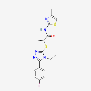 2-{[4-ethyl-5-(4-fluorophenyl)-4H-1,2,4-triazol-3-yl]thio}-N-(4-methyl-1,3-thiazol-2-yl)propanamide