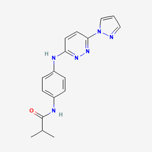 2-methyl-N-(4-{[6-(1H-pyrazol-1-yl)-3-pyridazinyl]amino}phenyl)propanamide