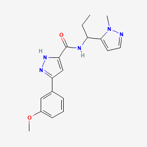 3-(3-methoxyphenyl)-N-[1-(2-methylpyrazol-3-yl)propyl]-1H-pyrazole-5-carboxamide