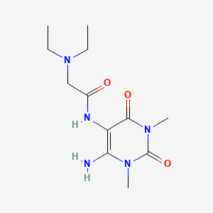 molecular formula C12H21N5O3 B560708 N-(6-Amino-1,3-dimethyl-2,4-dioxo-1,2,3,4-tetrahydropyrimidin-5-yl)-N~2~,N~2~-diethylglycinamide CAS No. 100454-46-4