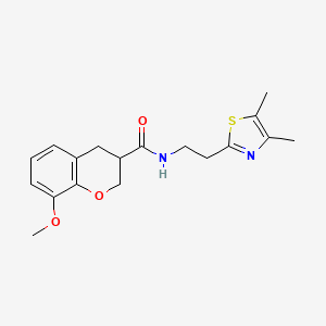 molecular formula C18H22N2O3S B5607085 N-[2-(4,5-dimethyl-1,3-thiazol-2-yl)ethyl]-8-methoxychromane-3-carboxamide 