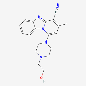 molecular formula C19H21N5O B5607099 1-[4-(2-Hydroxyethyl)piperazin-1-yl]-3-methylpyrido[1,2-a]benzimidazole-4-carbonitrile 