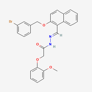 molecular formula C27H23BrN2O4 B5607149 N-[(E)-[2-[(3-bromophenyl)methoxy]naphthalen-1-yl]methylideneamino]-2-(2-methoxyphenoxy)acetamide 