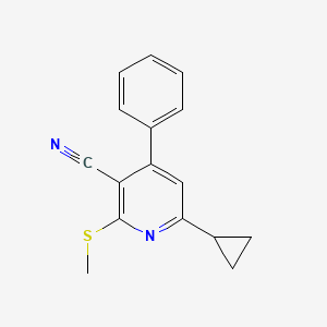 molecular formula C16H14N2S B5607159 6-Cyclopropyl-2-(methylsulfanyl)-4-phenylpyridine-3-carbonitrile 