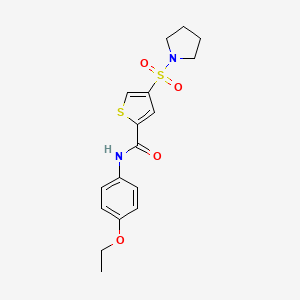 molecular formula C17H20N2O4S2 B5607188 N-(4-ethoxyphenyl)-4-(1-pyrrolidinylsulfonyl)-2-thiophenecarboxamide 