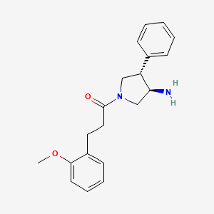 (3R*,4S*)-1-[3-(2-methoxyphenyl)propanoyl]-4-phenylpyrrolidin-3-amine