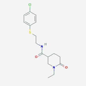 N-{2-[(4-chlorophenyl)thio]ethyl}-1-ethyl-6-oxo-3-piperidinecarboxamide