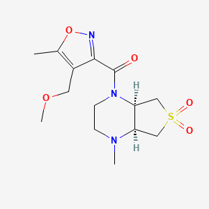 molecular formula C14H21N3O5S B5607308 [(4aR,7aS)-1-methyl-6,6-dioxo-2,3,4a,5,7,7a-hexahydrothieno[3,4-b]pyrazin-4-yl]-[4-(methoxymethyl)-5-methyl-1,2-oxazol-3-yl]methanone 