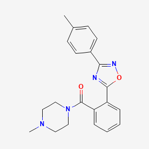 molecular formula C21H22N4O2 B5607337 1-methyl-4-{2-[3-(4-methylphenyl)-1,2,4-oxadiazol-5-yl]benzoyl}piperazine 