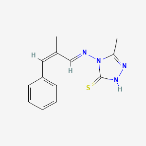 5-methyl-4-[(2-methyl-3-phenyl-2-propen-1-ylidene)amino]-4H-1,2,4-triazole-3-thiol