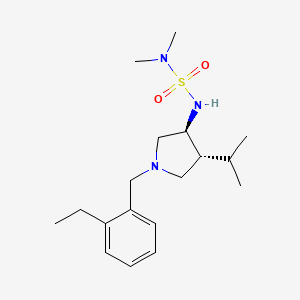 molecular formula C18H31N3O2S B5607359 N'-[(3S*,4R*)-1-(2-ethylbenzyl)-4-isopropyl-3-pyrrolidinyl]-N,N-dimethylsulfamide 