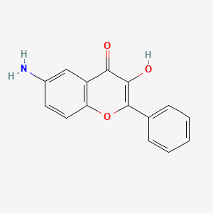 molecular formula C15H11NO3 B560738 6-Amino-3-hydroxy-2-phenyl-chromen-4-one CAS No. 107915-41-3