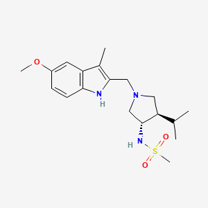 N-[(3S,4R)-1-[(5-methoxy-3-methyl-1H-indol-2-yl)methyl]-4-propan-2-ylpyrrolidin-3-yl]methanesulfonamide