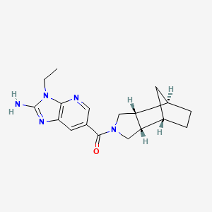 molecular formula C18H23N5O B5607398 3-ethyl-6-[(3aR*,4R*,7S*,7aS*)-octahydro-2H-4,7-methanoisoindol-2-ylcarbonyl]-3H-imidazo[4,5-b]pyridin-2-amine 