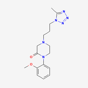 molecular formula C16H22N6O2 B5607411 1-(2-methoxyphenyl)-4-[3-(5-methyl-1H-tetrazol-1-yl)propyl]-2-piperazinone 