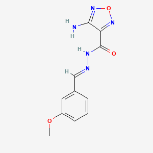 molecular formula C11H11N5O3 B5607425 4-amino-N-[(E)-(3-methoxyphenyl)methylideneamino]-1,2,5-oxadiazole-3-carboxamide 