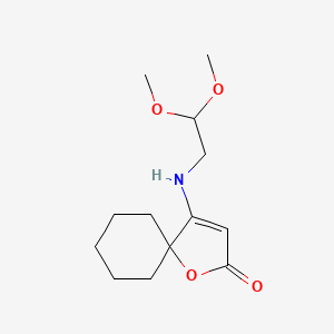 molecular formula C13H21NO4 B5607429 4-[(2,2-dimethoxyethyl)amino]-1-oxaspiro[4.5]dec-3-en-2-one 