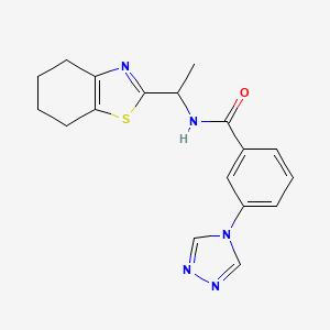 N-[1-(4,5,6,7-tetrahydro-1,3-benzothiazol-2-yl)ethyl]-3-(4H-1,2,4-triazol-4-yl)benzamide