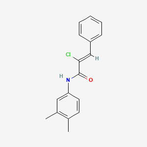 molecular formula C17H16ClNO B5607441 2-chloro-N-(3,4-dimethylphenyl)-3-phenylacrylamide 