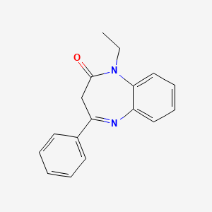 molecular formula C17H16N2O B5607448 1-ethyl-4-phenyl-1,3-dihydro-2H-1,5-benzodiazepin-2-one CAS No. 78662-07-4