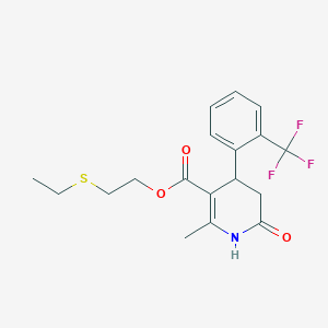 2-(Ethylsulfanyl)ethyl 2-methyl-6-oxo-4-[2-(trifluoromethyl)phenyl]-1,4,5,6-tetrahydropyridine-3-carboxylate