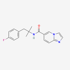 molecular formula C18H18FN3O B5607465 N-[2-(4-fluorophenyl)-1,1-dimethylethyl]imidazo[1,2-a]pyridine-6-carboxamide 