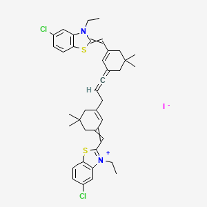 molecular formula C39H43Cl2IN2S2 B560747 5-CHLORO-2-((3-[(E)-3-(3-([5-CHLORO-3-ETHYL-1,3-BENZOTHIAZOL-2(3H)-YLIDENE]METHYL)-5,5-DIMETHYL-2-CY CAS No. 108626-72-8