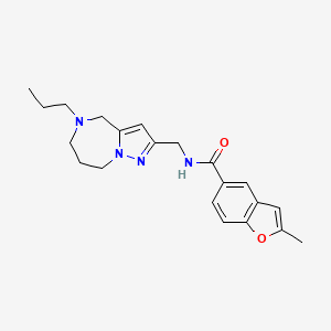 molecular formula C21H26N4O2 B5607483 2-methyl-N-[(5-propyl-5,6,7,8-tetrahydro-4H-pyrazolo[1,5-a][1,4]diazepin-2-yl)methyl]-1-benzofuran-5-carboxamide 