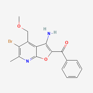 molecular formula C17H15BrN2O3 B5607512 [3-amino-5-bromo-4-(methoxymethyl)-6-methylfuro[2,3-b]pyridin-2-yl](phenyl)methanone 