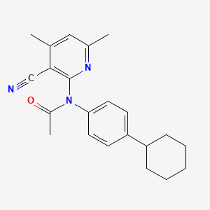 N-(3-cyano-4,6-dimethyl-2-pyridinyl)-N-(4-cyclohexylphenyl)acetamide