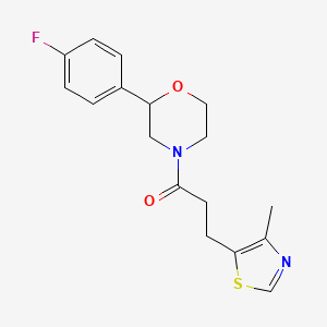 molecular formula C17H19FN2O2S B5607537 2-(4-fluorophenyl)-4-[3-(4-methyl-1,3-thiazol-5-yl)propanoyl]morpholine 