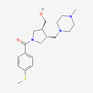 {(3R*,4R*)-4-[(4-methylpiperazin-1-yl)methyl]-1-[4-(methylthio)benzoyl]pyrrolidin-3-yl}methanol