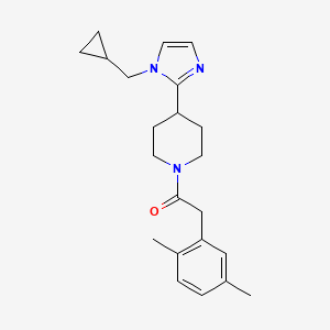 molecular formula C22H29N3O B5607561 4-[1-(cyclopropylmethyl)-1H-imidazol-2-yl]-1-[(2,5-dimethylphenyl)acetyl]piperidine 