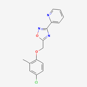 molecular formula C15H12ClN3O2 B5607569 2-{5-[(4-chloro-2-methylphenoxy)methyl]-1,2,4-oxadiazol-3-yl}pyridine 