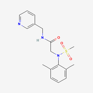 molecular formula C17H21N3O3S B5607586 N~2~-(2,6-dimethylphenyl)-N~2~-(methylsulfonyl)-N~1~-(3-pyridinylmethyl)glycinamide 