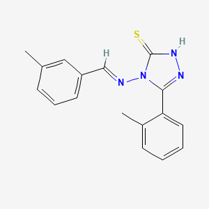 molecular formula C17H16N4S B5607628 4-[(3-methylbenzylidene)amino]-5-(2-methylphenyl)-4H-1,2,4-triazole-3-thiol 