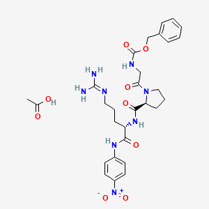 molecular formula C29H38N8O9 B560765 N-Cbz-Gly-Pro-Arg p-nitro-anilide acetate salt CAS No. 102679-70-9