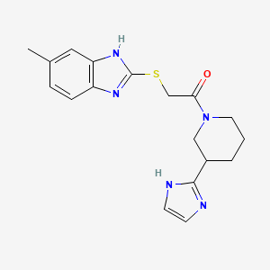 2-({2-[3-(1H-imidazol-2-yl)-1-piperidinyl]-2-oxoethyl}thio)-5-methyl-1H-benzimidazole