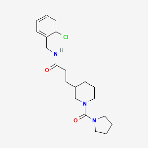 molecular formula C20H28ClN3O2 B5607671 N-(2-chlorobenzyl)-3-[1-(pyrrolidin-1-ylcarbonyl)piperidin-3-yl]propanamide 