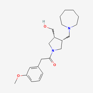 {(3R*,4R*)-4-(azepan-1-ylmethyl)-1-[(3-methoxyphenyl)acetyl]pyrrolidin-3-yl}methanol