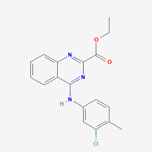 molecular formula C18H16ClN3O2 B5607699 ethyl 4-[(3-chloro-4-methylphenyl)amino]-2-quinazolinecarboxylate 