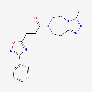 3-methyl-7-[3-(3-phenyl-1,2,4-oxadiazol-5-yl)propanoyl]-6,7,8,9-tetrahydro-5H-[1,2,4]triazolo[4,3-d][1,4]diazepine